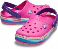 Kids Crocband™ Wavy Band Clog Neon Magenta